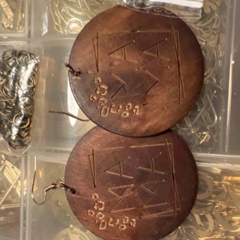 Wooden Earrings - Picture 3 of 3